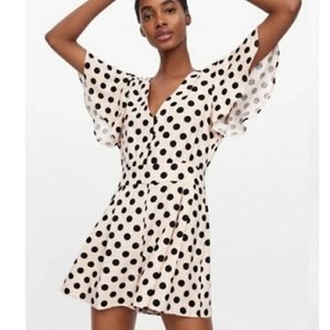 Zara linen blend polka dot romper